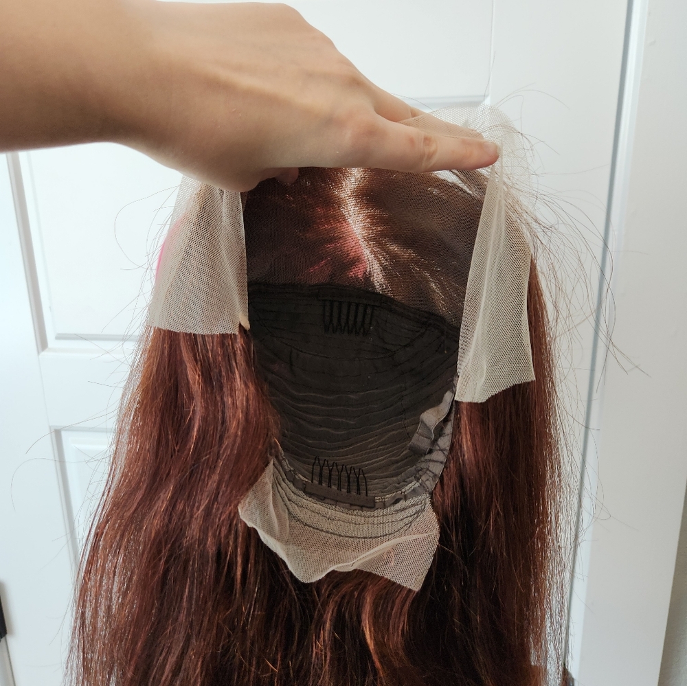 Human Hair Halo Dyed Lacefront Wig - Picture 7 of 9